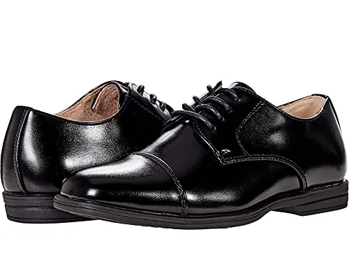 Florsheim Boy's Rolan Cap Toe Oxford (Little Kid/Big Kid) Black 4.5 Big Kid M