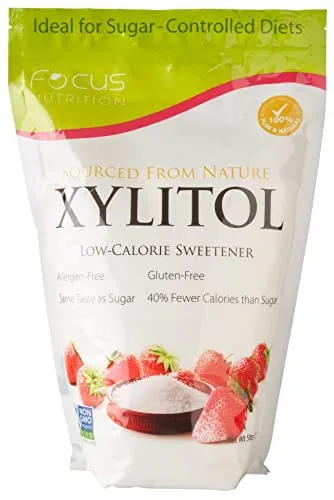 Focus Nutrition, Xyloburst, Sugar-Free, Non-GMO, Gluten-Free Xylitol Low Calorie Sweetener - 5 lb. Ziplock Bag