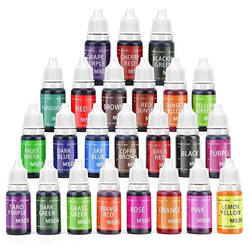 Food Coloring, 24 Color Vibrant Food Color, Concentrated Food Coloring Liquid Dye, Flavorless Cake Food Coloring Set for Baking, Icing, Frosting, DIY - .35 fl. Oz (10ml) Bottles