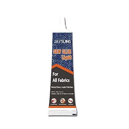 FunDiscount Shop Sew Glue Liquid for All Fabric, Secure Stitch Liquid Sewing Solution Kit Quick Bonding Fast Dry Fabric Glue Reinforcing Adhesive Quickly Mends, Alters, Hems & Embellishes (50ml)