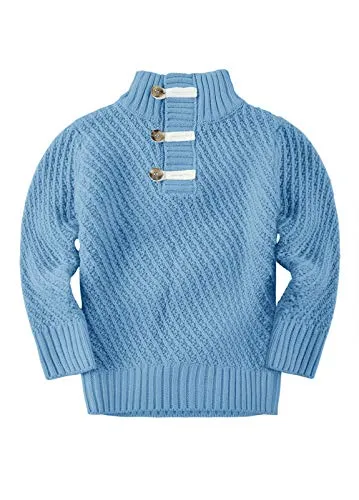 Gafeng Kids Baby Boys Cable Knit Sweater Pullover Turtleneck Cotton Casual Winter Warm Long Sleeve Sweaters (6-12 Months, Blue)