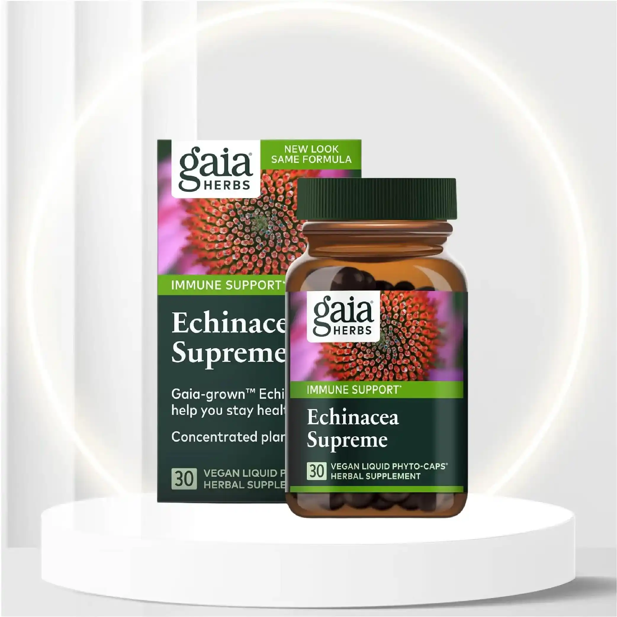 Gaia Herbs Echinacea Supreme - Immune Support Supplement - Echinacea Purpurea and Echinacea Angustifolia Blend to Support Immune System - 30 Vegan Liquid Phyto-Capsules (15-Day Supply)