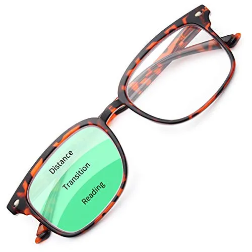 Gaoye Progressive Multifocal Reading Glasses Blue Light Blocking for Women Men,No Line Multifocus Readers with Spring Hinge (Tortoise-Leopard, 150)