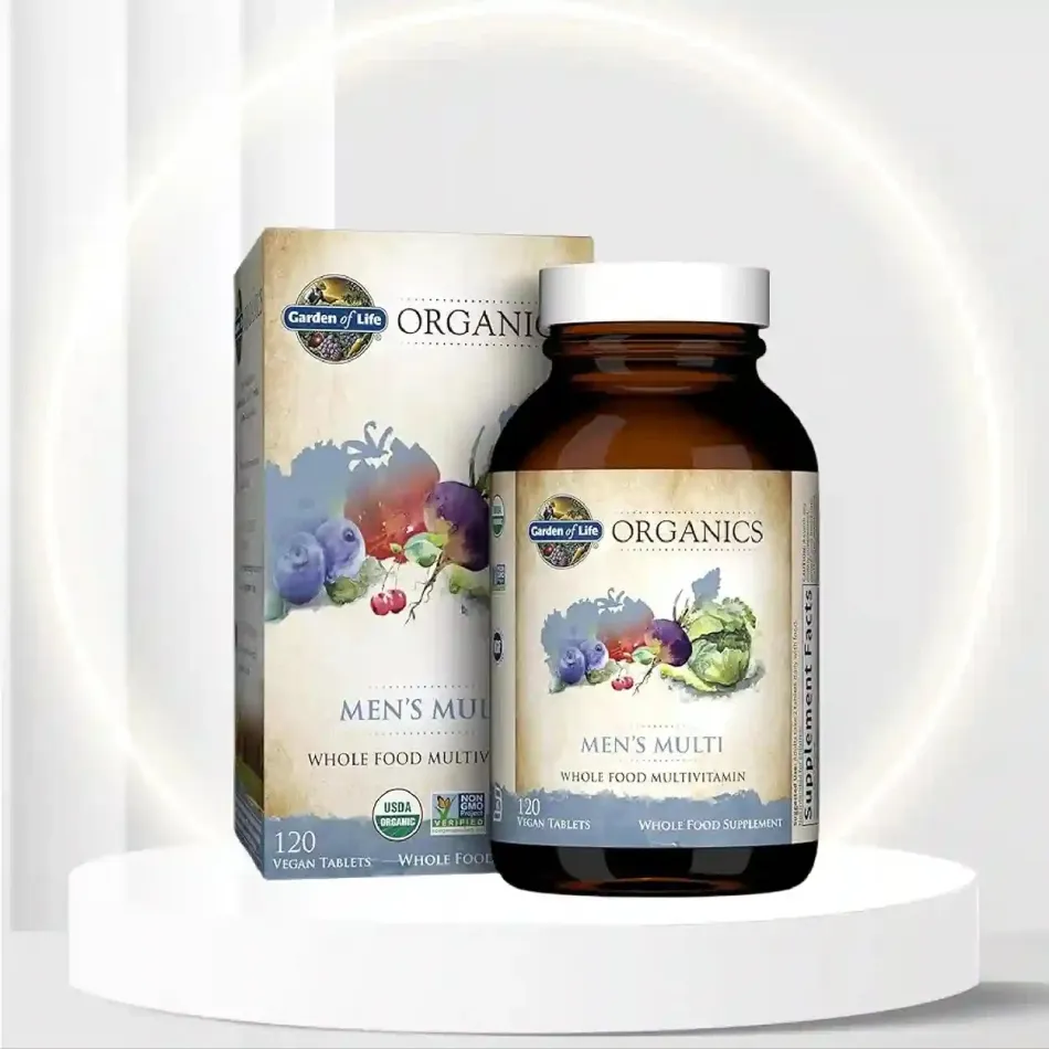 Garden of Life Multivitamin for Men - mykind Organic Men's Whole Food Vitamin Supplement, Vegan, 120 Tablets - Packaging May Vary