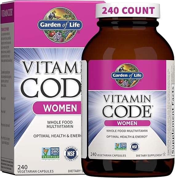 Garden of Life Multivitamin for Women - Vitamin Code Women's Raw Whole Food Vitamin Supplement with Probiotics, Vegetarian, 240 Count