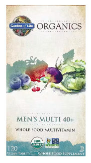 Garden of Life, Organics, Men's Multi 40+, 120 Vegan Tablets