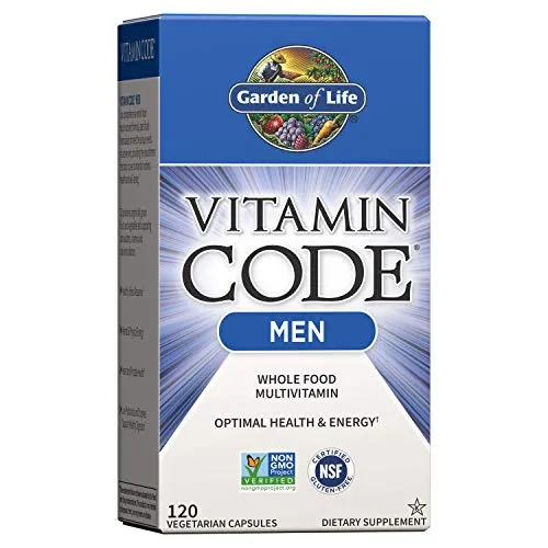 Garden of Life Vitamin Code Whole Food Multivitamin for Men - 120 Capsules, Vitamins for Men, Fruit & Veggie Blend and Probiotics for Energy, Heart, Prostate Health, Vegetarian Mens Multivitamins