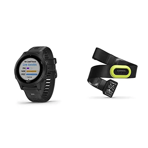 Garmin Forerunner 945, Premium GPS Running/Triathlon Smartwatch with Music, Black & HRM-Pro, Premium Heart Rate Monitor Chest Strap, Real-Time Heart Rate Data and Running Dynamics, Black