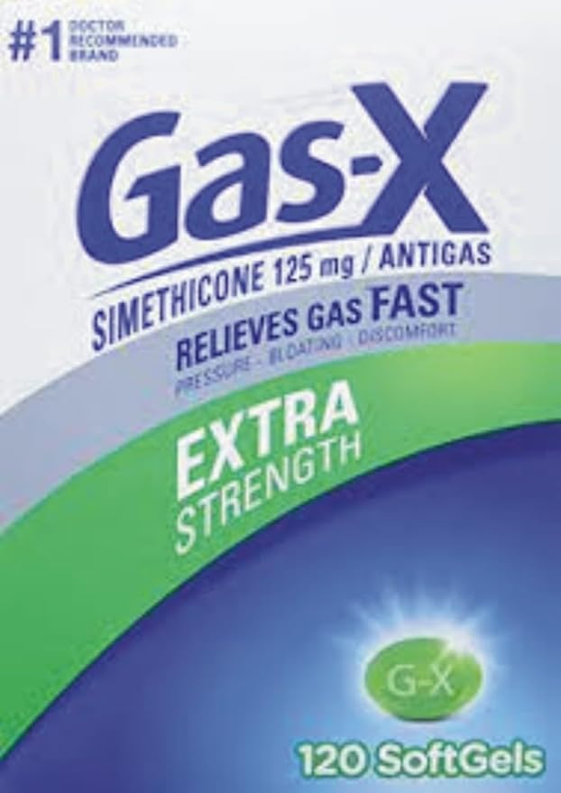 Gas-X Extra 125mg Strength Gas Relief Simethicone 120 Softgels
