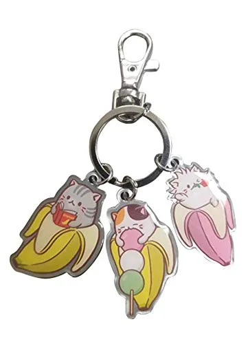 GE Animation Bananya Sabatora, Kenaga and Mike Group Metal Keychain