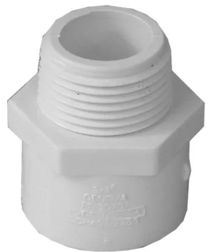 Genova Products 30407CP 3/4-Inch Male Iron Pipe Thread PVC Pipe Adapter Slip by Male Iron Pipe Thread - 10 Pack,White