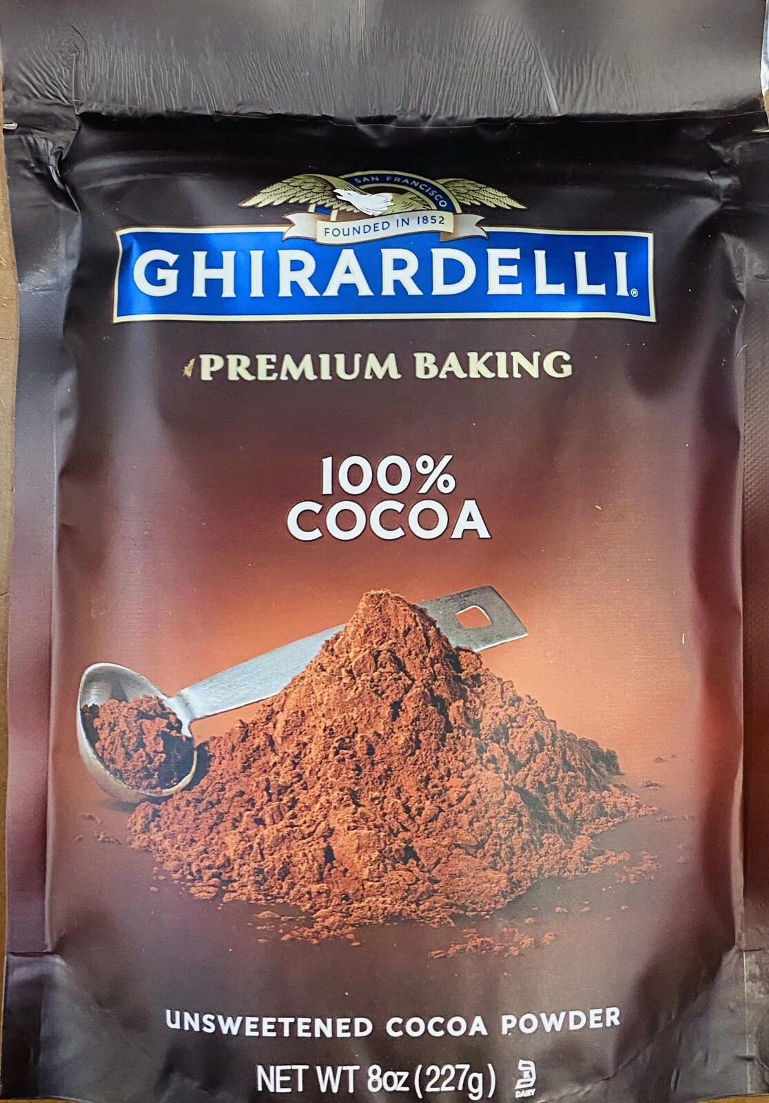 GHIRARDELLI Premium Baking 100% Unsweetened Cocoa Powder 8 oz Bag