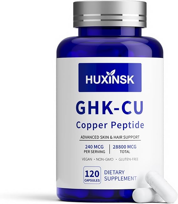 GHK-Cu Copper Peptide Supplement, Liposomal Formula, Promotes Skin Repair, Radiant Skin Elasticity, Hair Health Support, 120 Vegan Capsules