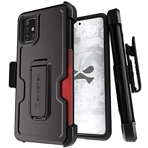 Ghostek Iron Armor Belt Clip Galaxy A11 Case with Holster, Card Holder and Stand Protective Full Body Cover with Heavy Duty Protection Slim Matte Design Galaxy A11 (6.4