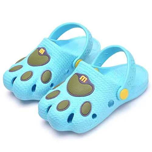 Giulot Baby Toddler Pig Slides Sandals Kids Girls Boys Summer Clogs Beach Slippers Garden Shoes Household Home Slippers Non-Slip Casual Walking Flip Shoes Outdoor for 1-6 Years Sky Blue