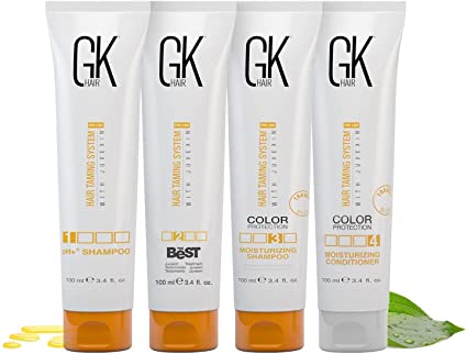 GK HAIR Global Keratin The Best Kit (3.4 Fl Oz/100ml) Smoothing Keratin Hair Treatment Professional Brazilian Complex Blowout Straightening For Silky Smooth & Frizz Free Hair - Formaldehyde Free