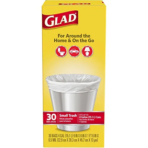 Glad 4 Gal. Small Garbage Bags 30 ct, 2 Pack
