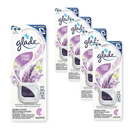 Glade - 805026 Automotive Vent Oil Air Freshener: Lavender & Vanilla; 4mL, 4 Count