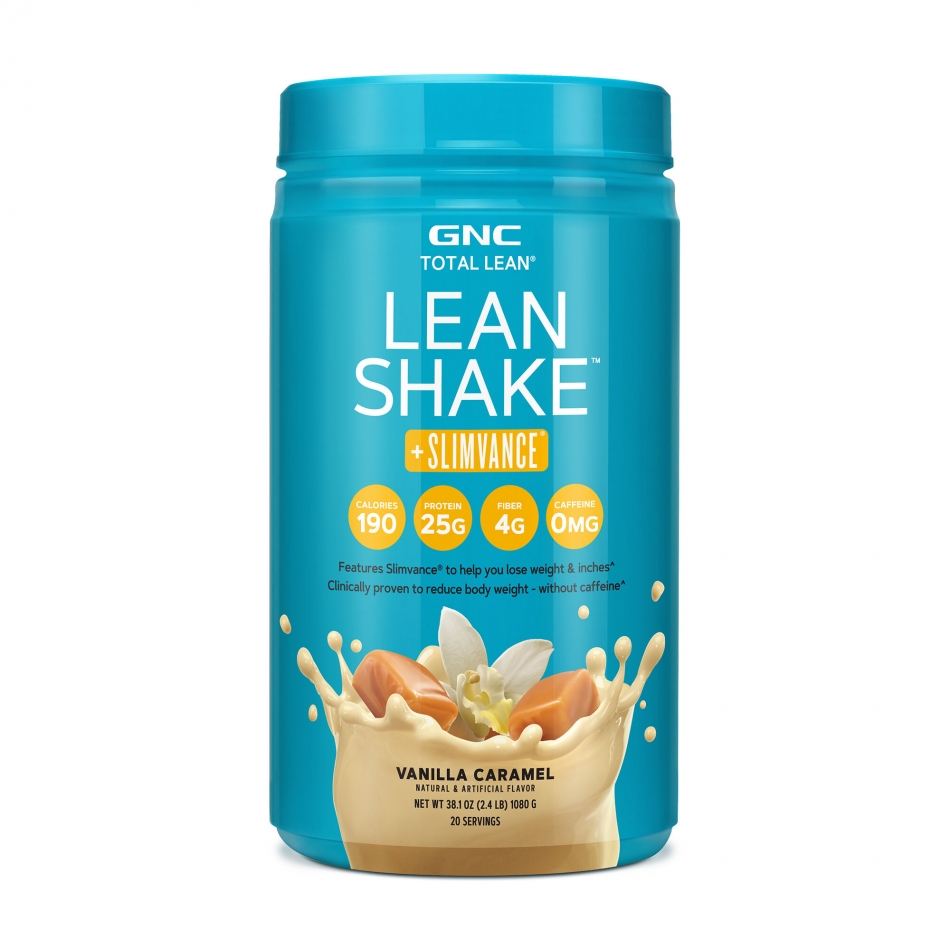 GNC Total Lean Lean Shake + Slimvance - Vanilla Caramel, 20 Servings, Weight Loss Protein Powder with 200mg of Caffeine