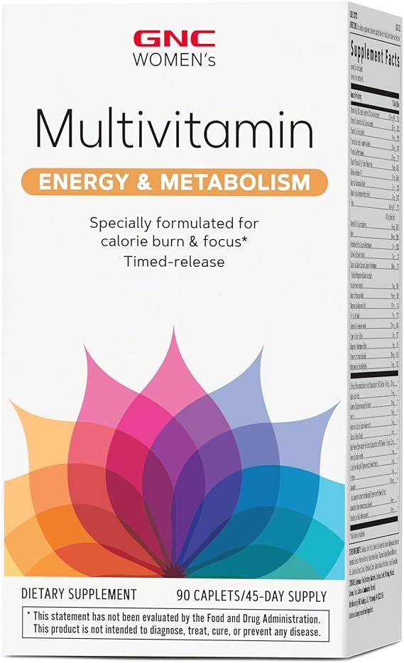 GNC Women's Energy and Metabolism Multivitamin | Energy and Calorie Burn | Mental Sharpness | Immune Health and Overall Wellness | 90 Count
