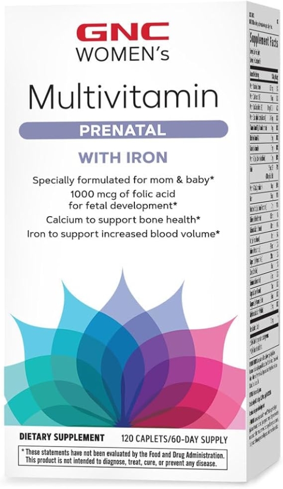 GNC Women's Prenatal Multivitamin Formula with Iron | Supports Pregnancy