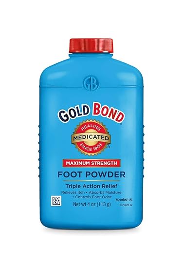 Gold Bond Medicated Foot Powder 4 oz., Maximum Strength Odor Control & Itch Relief