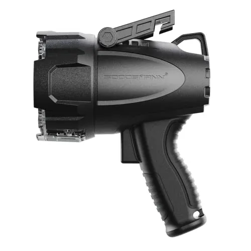 GOODSMANN Rechargeable Spotlight Portable Handheld Searchlight 6000 Lumen LED Flood Light Waterproof Work Light for Hunting and Hiking with EVA Carrying Case and Red Filter Lens Sirius I C102-01