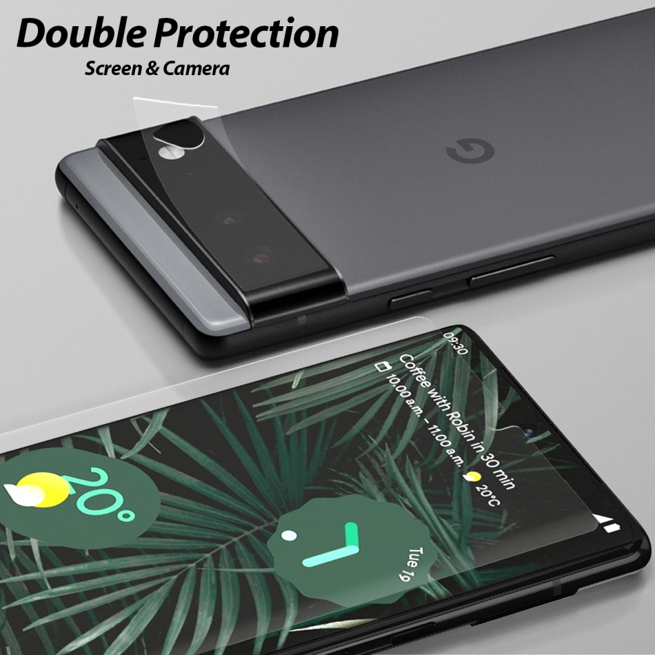 Google Pixel 6 Pro Tempered Glass Screen Protector [Liquid Dispersion Tech] With Camera Film Protector