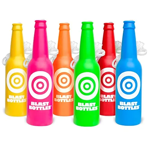 GoSports Outdoors Blast Bottles 3 or 6 Pack Shatterproof Bottle Shooting Targets with Rope for Firearm Target Practice, Great for Indoor & Outdoor Gun Ranges
