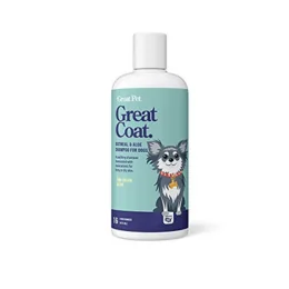 Great Coat Oatmeal Dog Shampoo - Moisturizing Shampoo for Dogs with Aloe Vera for Itchy, Dry, Sensitive Pet Skin, 16oz Large Bottle - Pina Colada Scent - for All Dogs, Big & Small, Old & Young