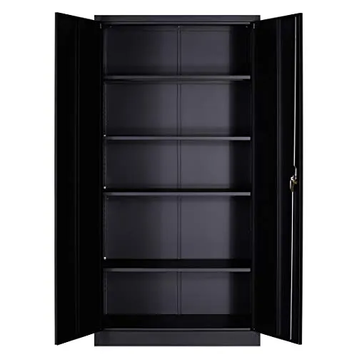 GREATMEET Metal Cabinet Storage with 4 Adjustable Shelves, Steel Cabinet Storage with Lockable Doors Counter,70.8