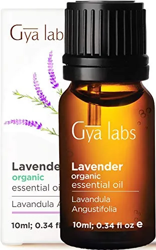 Gya Labs Lavender Essential Oil Organic For Stress Relief, Relaxation & Sleep - Topical Use For Dry Skin, Acne Treatment & Pain Relief - 100% Pure Therapeutic Grade For Aromatherapy Diffuser - 10ml