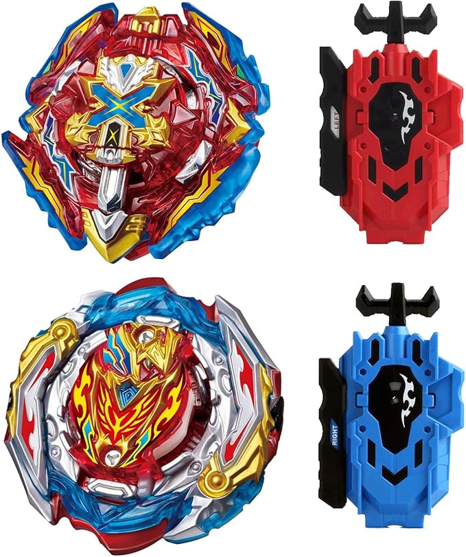 Gyros Turbos Set, 4D Arena Metal Fusion Battles Gyros, with Battling Top Launcher, Gift Sets for Kids,B201+B200