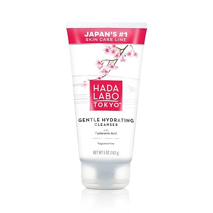 Hada Labo Tokyo Gentle Hydrating Foaming Facial Cleanser, Fragrance-Free Sensitive Skin Face Wash with Hyaluronic Acid and Conditioning Agents Soften Skin, Locks In Moisture, 5.0 Oz