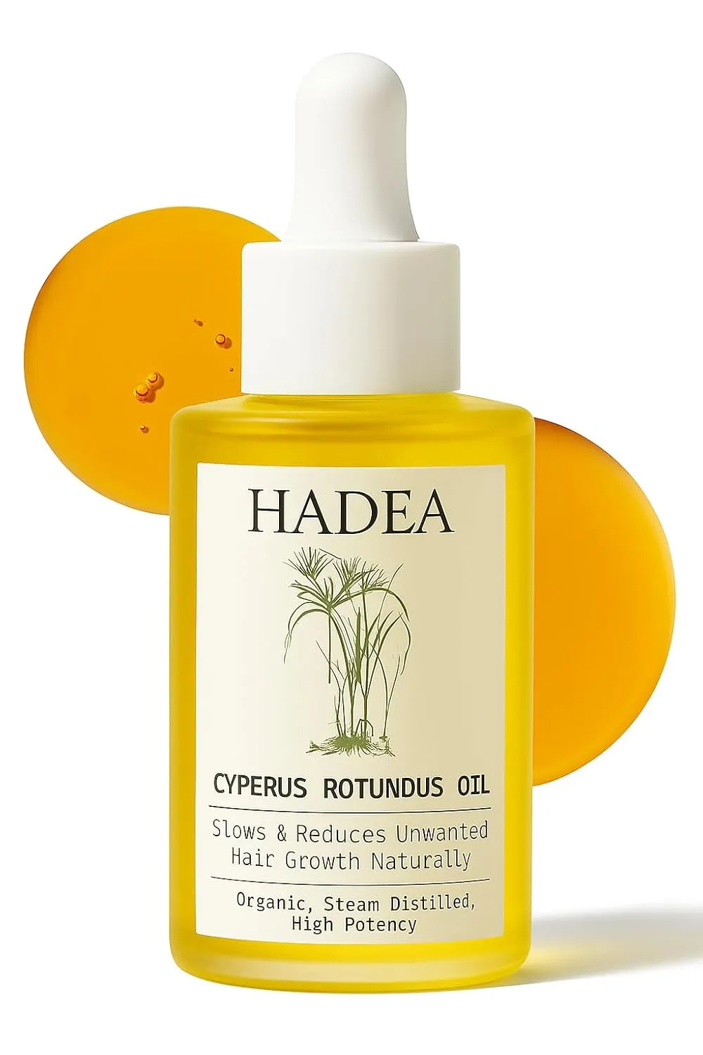 HADEA Cyperus Rotundus Oil to Reduce Hair Growth 100% Organic High-Potency Steam Distilled Cyprus Nutgrass Cypress Hair Inhibitor | Cypress Rotundus Oil For Pcos, Hirsutism, Any Unwanted Hair 30ml