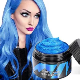 Hair Wax Color Blue Hair Dye Wash Out Hair Paint Wax Temporary Hairstyle Cream Hair Pomades for Men and Women