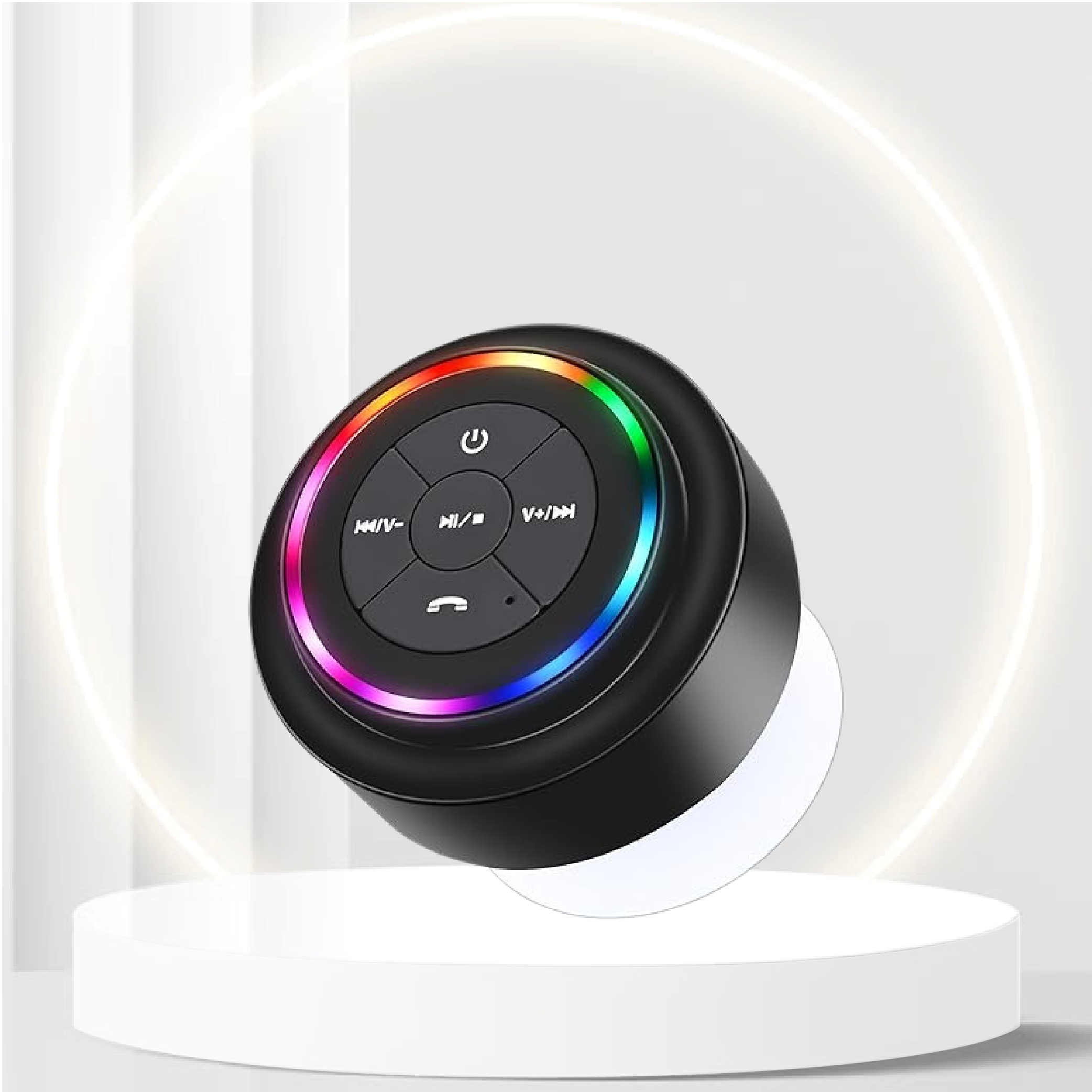 HAISSKY Bluetooth Shower Speakers, Portable Wireless Speaker with Suction Cup, IP67 Waterproof Speaker with LED Light, Pairs Easily to Phones, Tablets, Computer, Gift for Men & Women