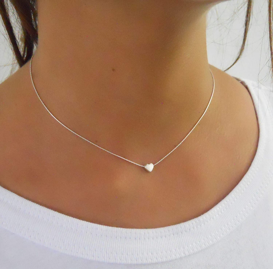 Handmade Dainty Sterling Silver Heart Necklace