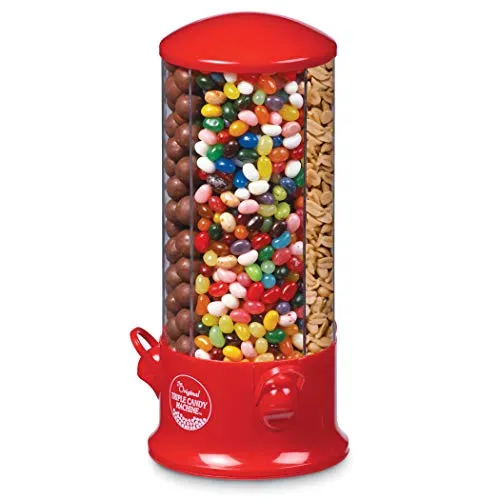 Handy Gourmet The Original Triple Candy Machine - Fun Candy & Nut Dispenser - New & Improved (Red) - 360 Degree and 3 Compartments