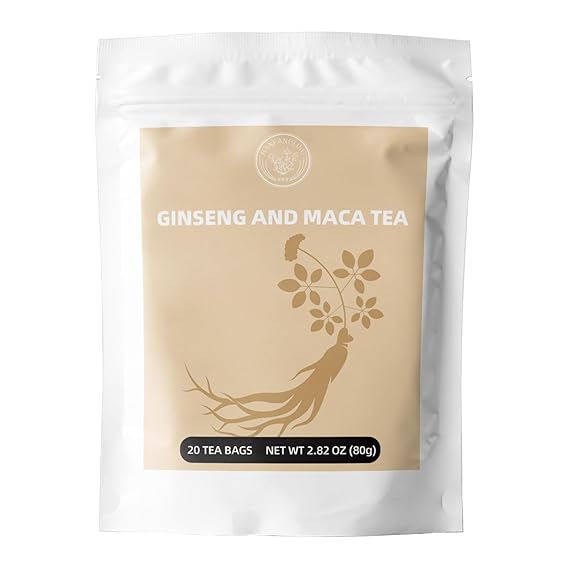 HANFANGLING Ginseng Maca Tea, Natural and Health, Caffeine-Free Herbal Tea,20 Tea Bags,1.41oz