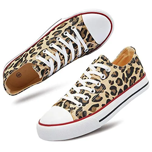 hash bubbie Women's Fashion Sneakers Leopard Print Low Top Casual Shoes(Leopard Print.11