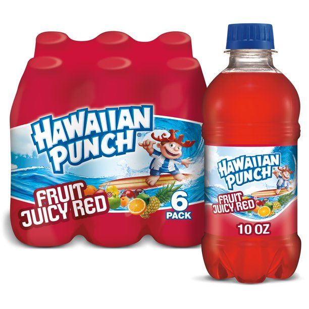 Hawaiian Punch Fruit Juicy Red, Fruit Punch Juice Drink, 10 fl oz bottles, 6 pack