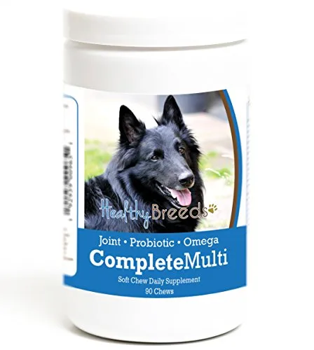 Healthy Breeds Dog Complete Daily Multivitamin Soft Chews for Belgian Sheepdog - Over 200 Breeds - Hip & Joint Digestion Skin & Coat Vitamins - 90 Chews