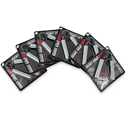 Heavy Grips Hand Grippers - Set of 6 Non-Slip - 100lbs - 350lbs ï¿½ Effectively Train Your Hand Grip Strength w/Targeted Forearm, Wrist & Hand Exercises ï¿½ Advanced Hand Grip Strengtheners