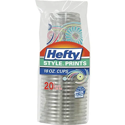 Hefty Style Prints 18 oz Plastic Cups, 20 count - C21651