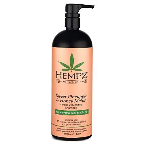 Hempz Sweet Pineapple and Honey Melon Herbal Volumizing Shampoo, 33.8 oz. - Natural Thickening and Repair Product for Women with Color Treated and Fine Hair, Restorative Shampoos with Volume