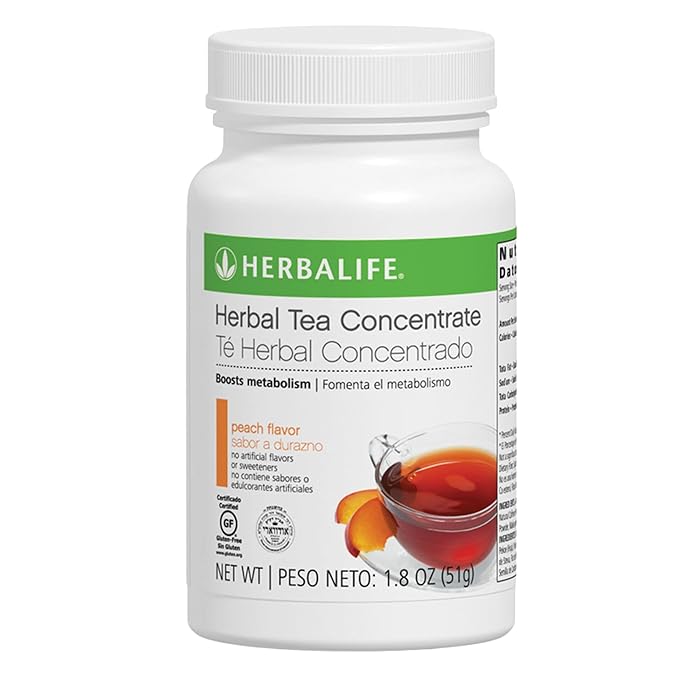 Herbalife Herbal Tea Concentrate: Peach 1.8 Oz. (51g) Gluten Free, Naturally Flavored, No Artificial Sweetener