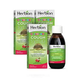 Herbion Naturals Children's Cough Syrup, 5 fl oz- Natural Honey and Cherry Flavors, Helps Relieve Cough, Promote Healthy Lung Function, Optimize Immunity (Pack of 3)