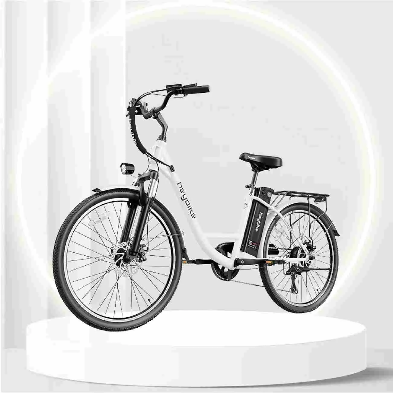 Heybike Cityscape Electric Bike 350W Electric City Cruiser Bicycle-Up to 40 Miles- Removable Battery, Shimano 7-Speed and Dual Shock Absorber, 26