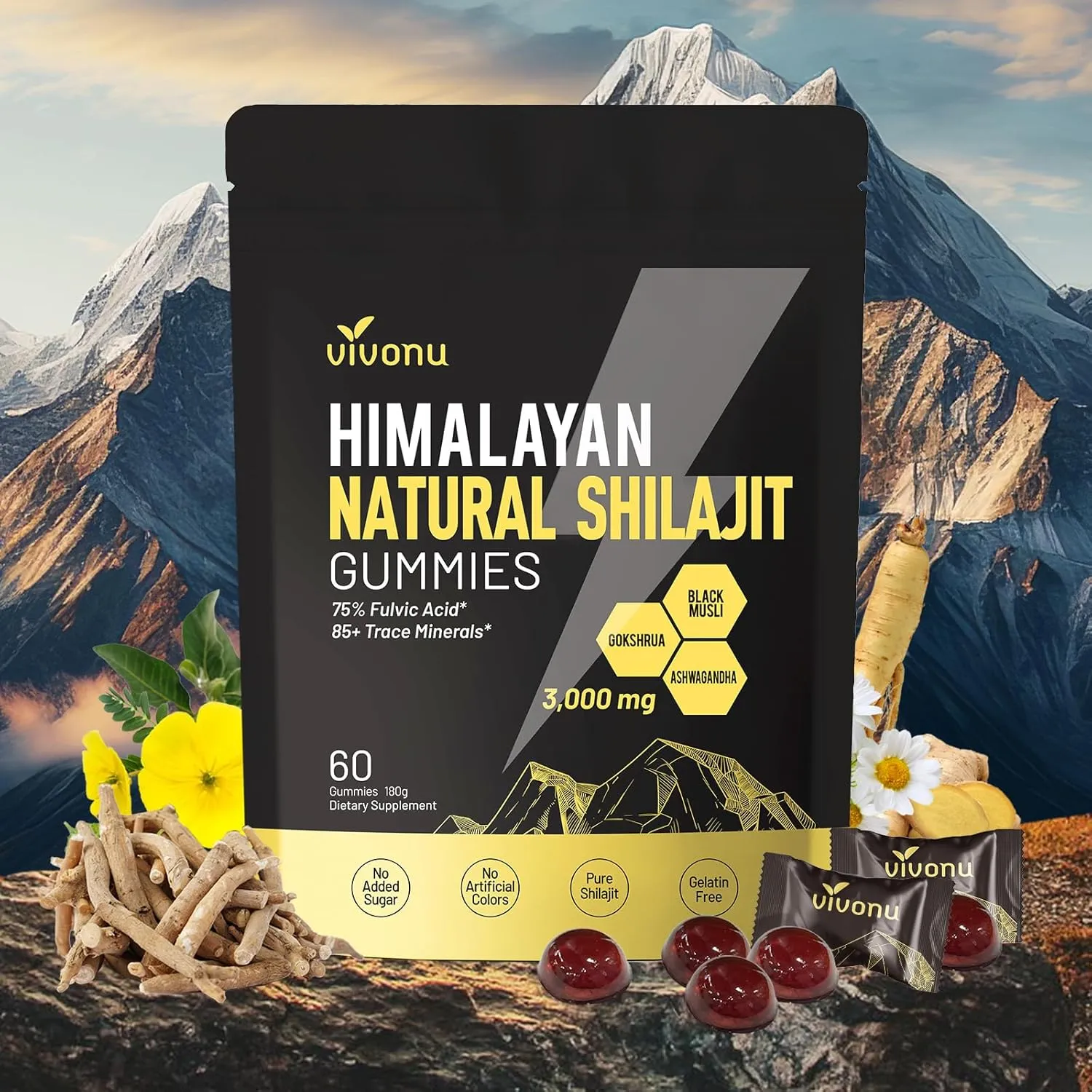 Himalayan Shilajit Gummies with Ashwagandha & Gokshura